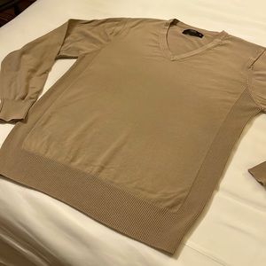 Next UK Camel Brown Cotton V Neck Sweater Medium M w/Nylon